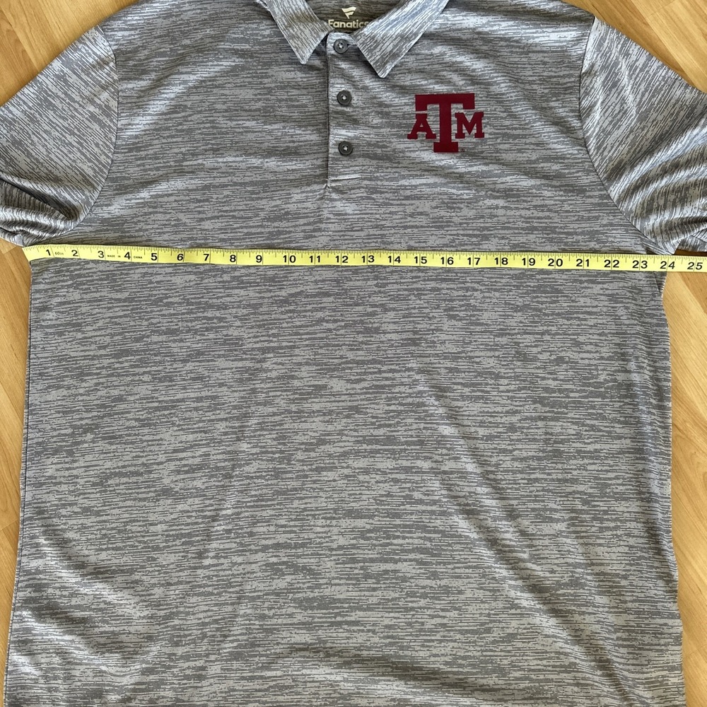 Texas A&M Fanatics Gray Men's XL Polo Shirt Aggies Gig Em Lightweight - Picture 4 of 9